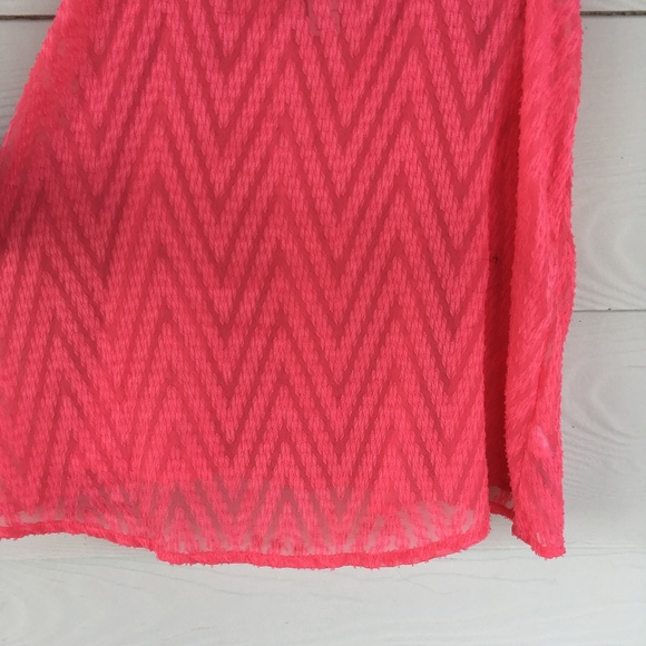 Electric Coral Forever 21 Chevron Tank Top - Picture 2 of 4